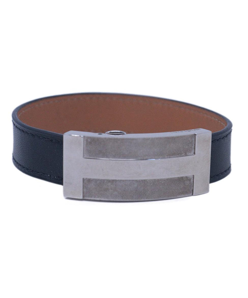 Hermes Black Leather Bracelet 