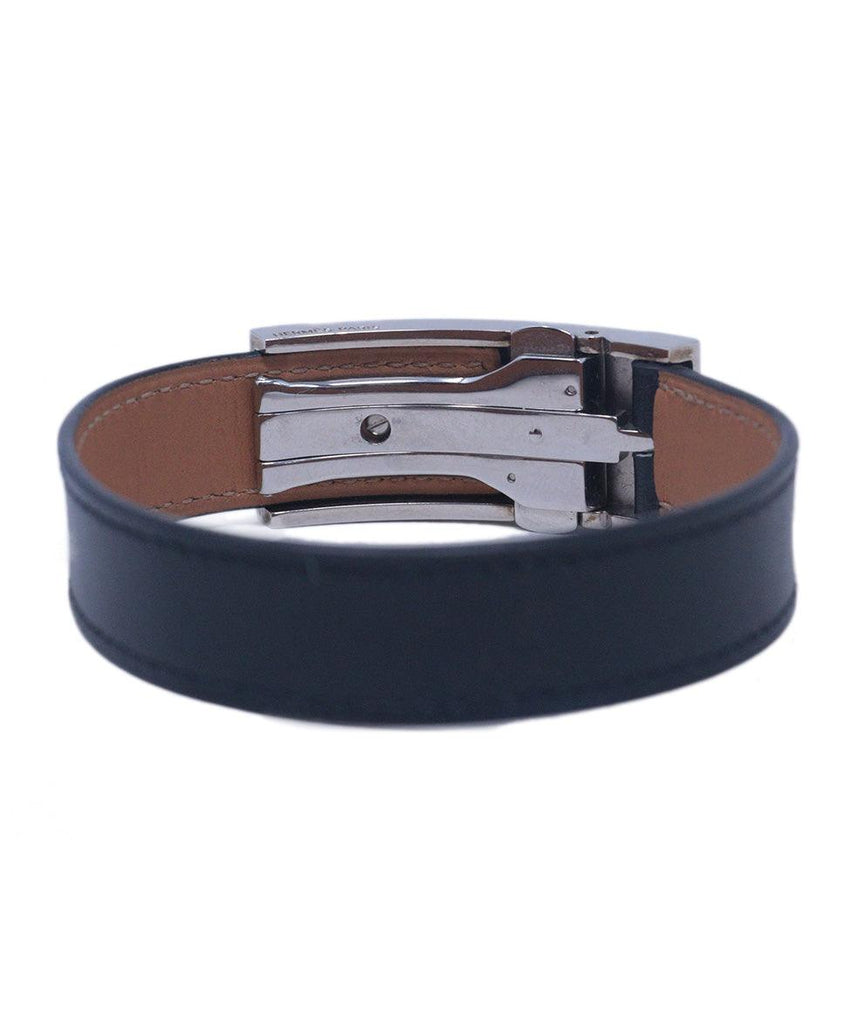 Hermes Black Leather Bracelet 1