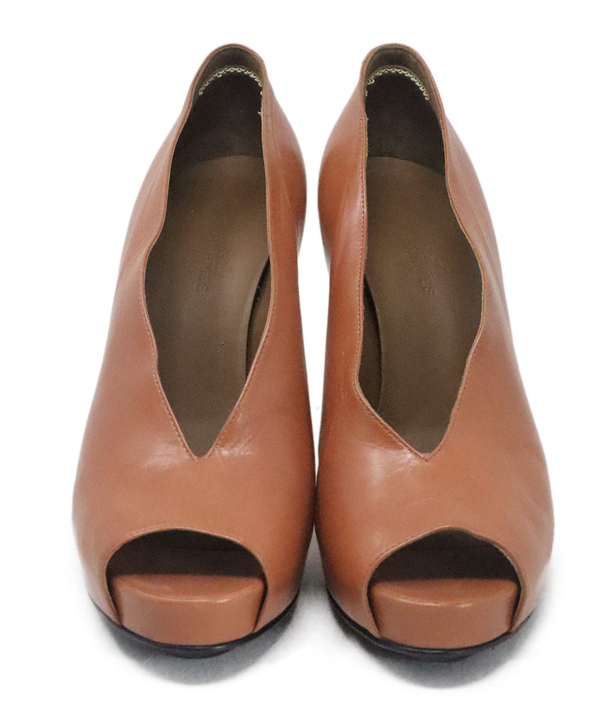 Hermes Tobacco Brown Leather Heels 3