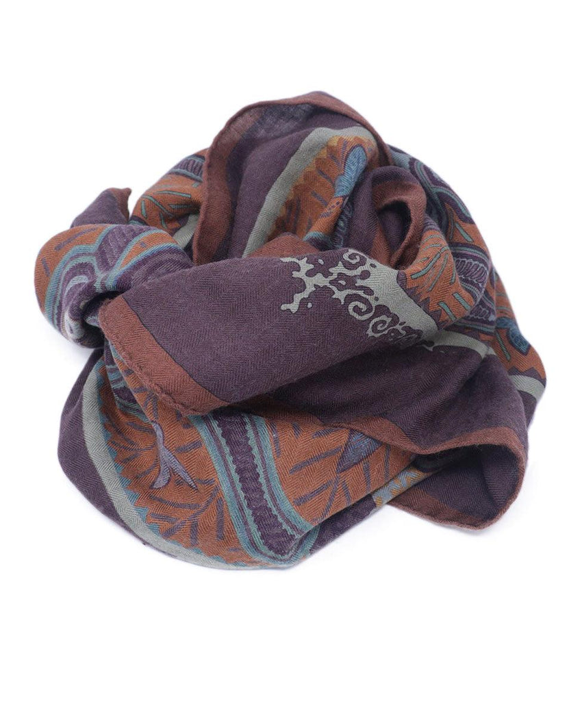 Hermes Orange & Plum Cashmere Scarf 