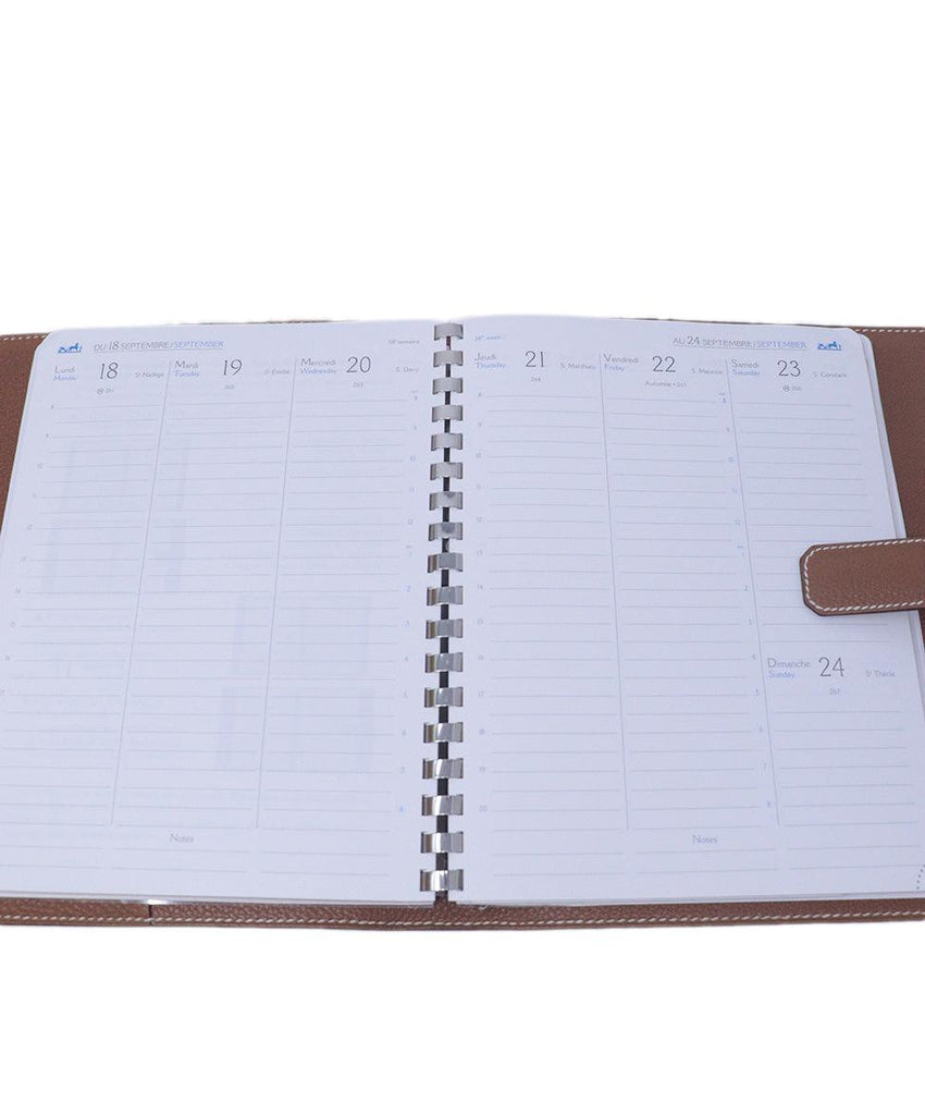 Hermes Camel Leather Agenda 5