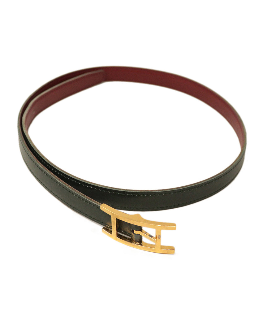 Hermes Hunter Green Leather Belt 