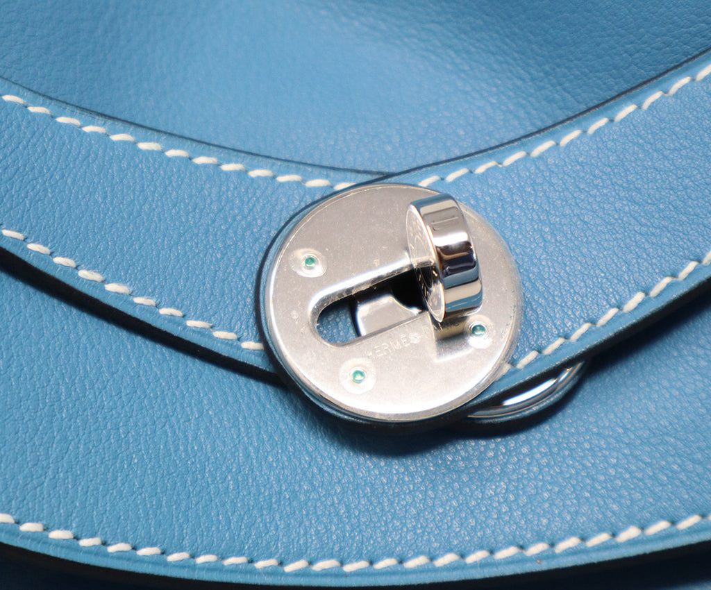 Hermes Light Blue Leather Lindsay Bag 10