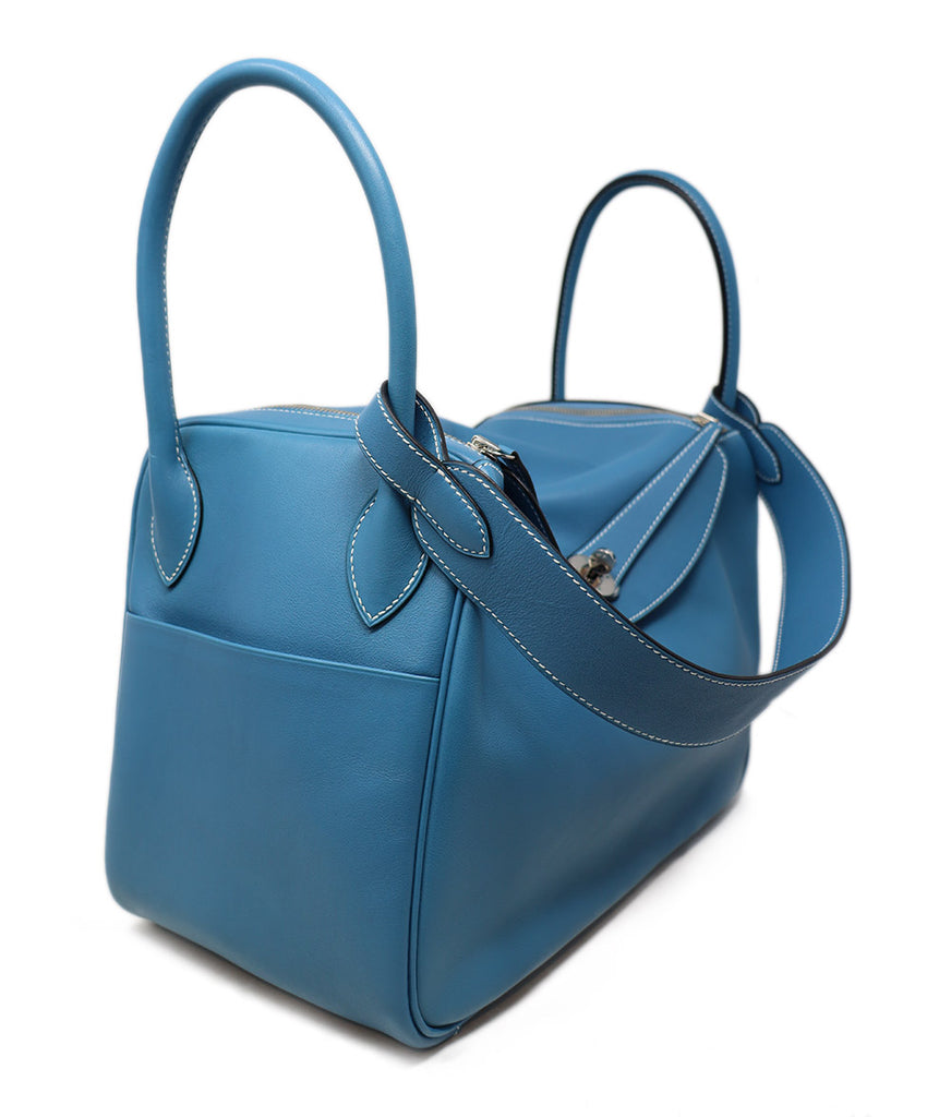 Hermes Light Blue Leather Lindsay Bag 1