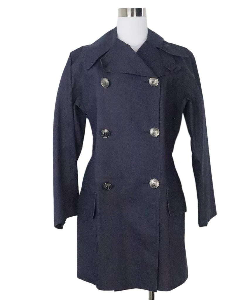 Hermes Navy Mackintosh Trenchcoat 