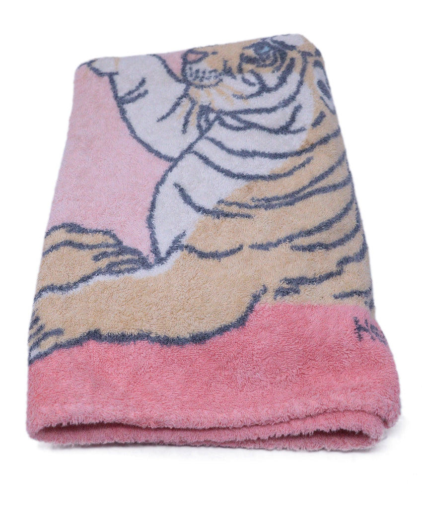 Hermes Pink Tiger Print Towel 1