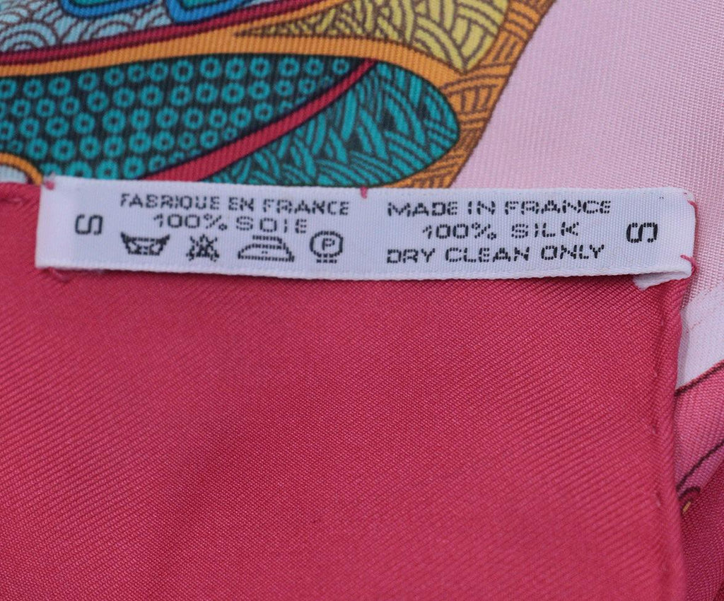 Hermes Fuchsia Fish Print Scarf 6