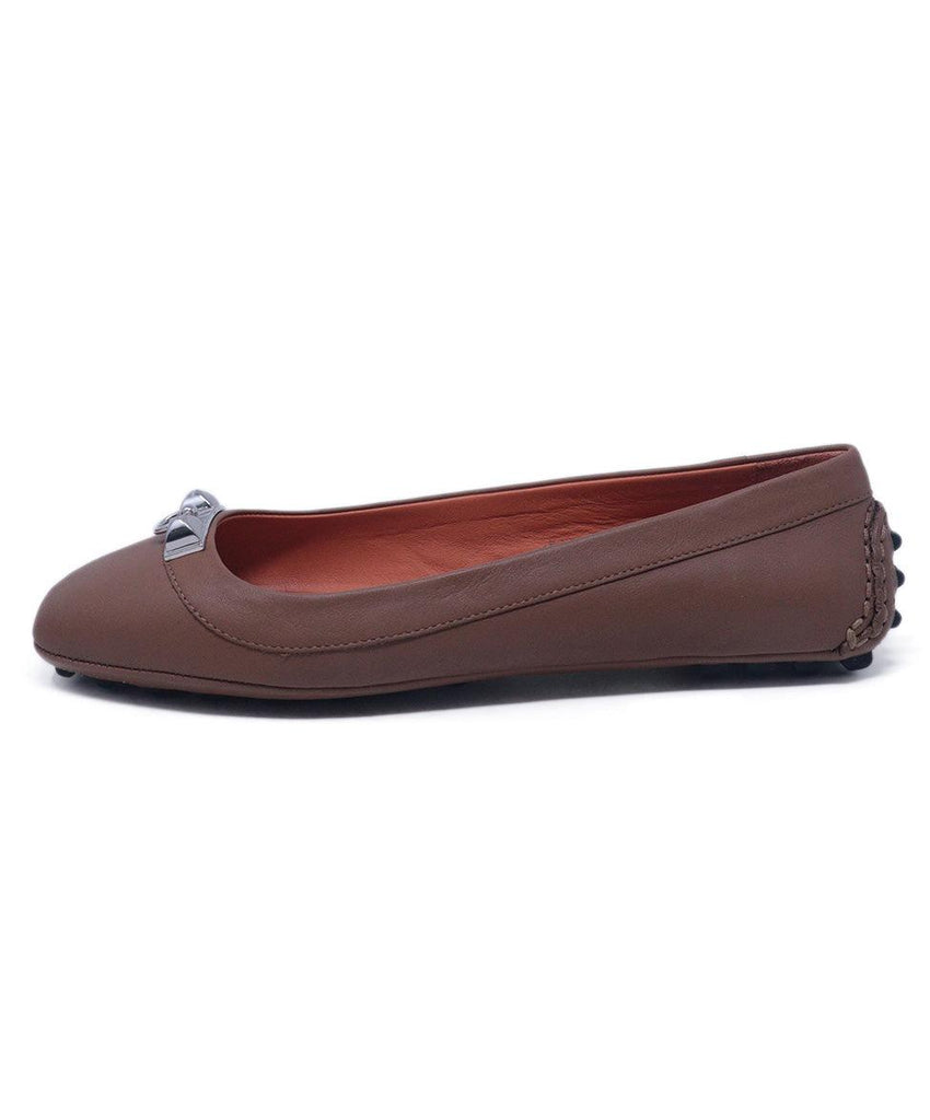 Hermes Tan Leather Flats 1