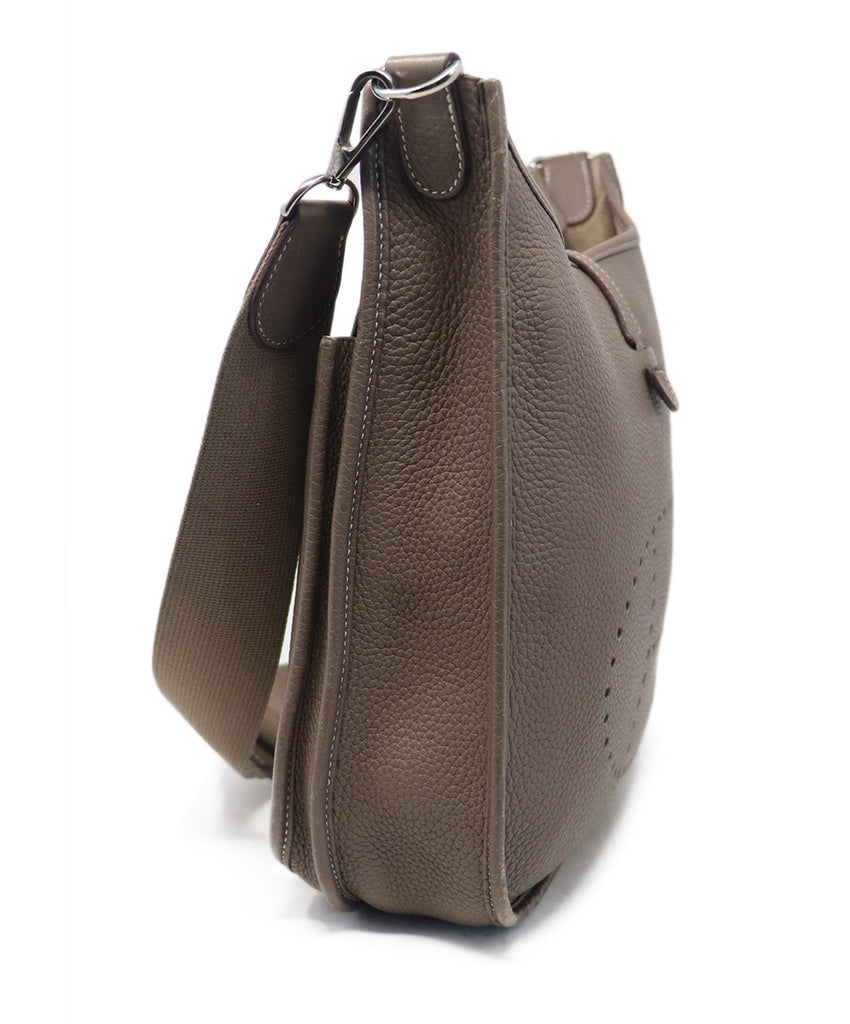 Hermes Taupe Leather Crossbody 1