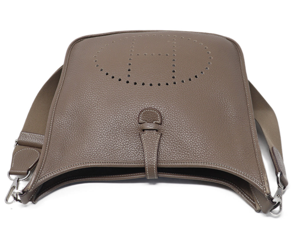 Hermes Taupe Leather Crossbody 4