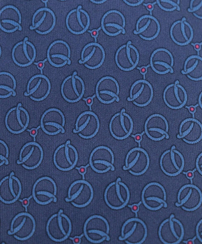 Hermes Blue Print Silk Tie 3