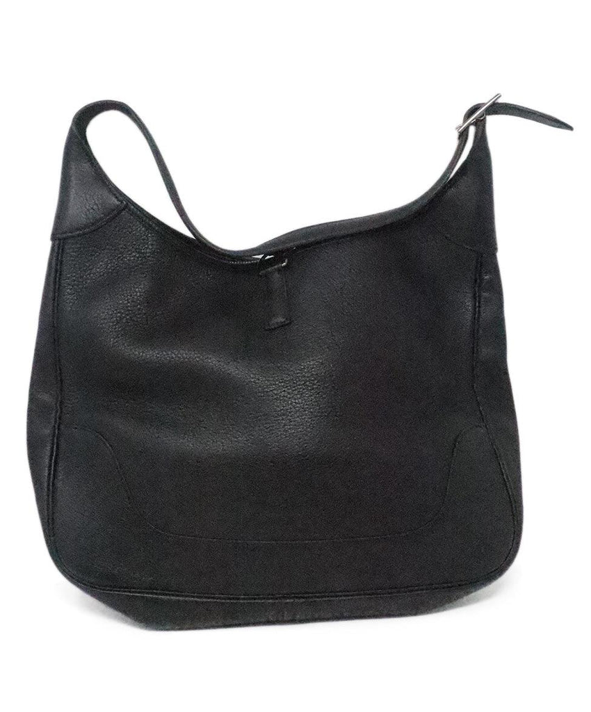 Hermes Black Leather Hobo Trim Bag 2