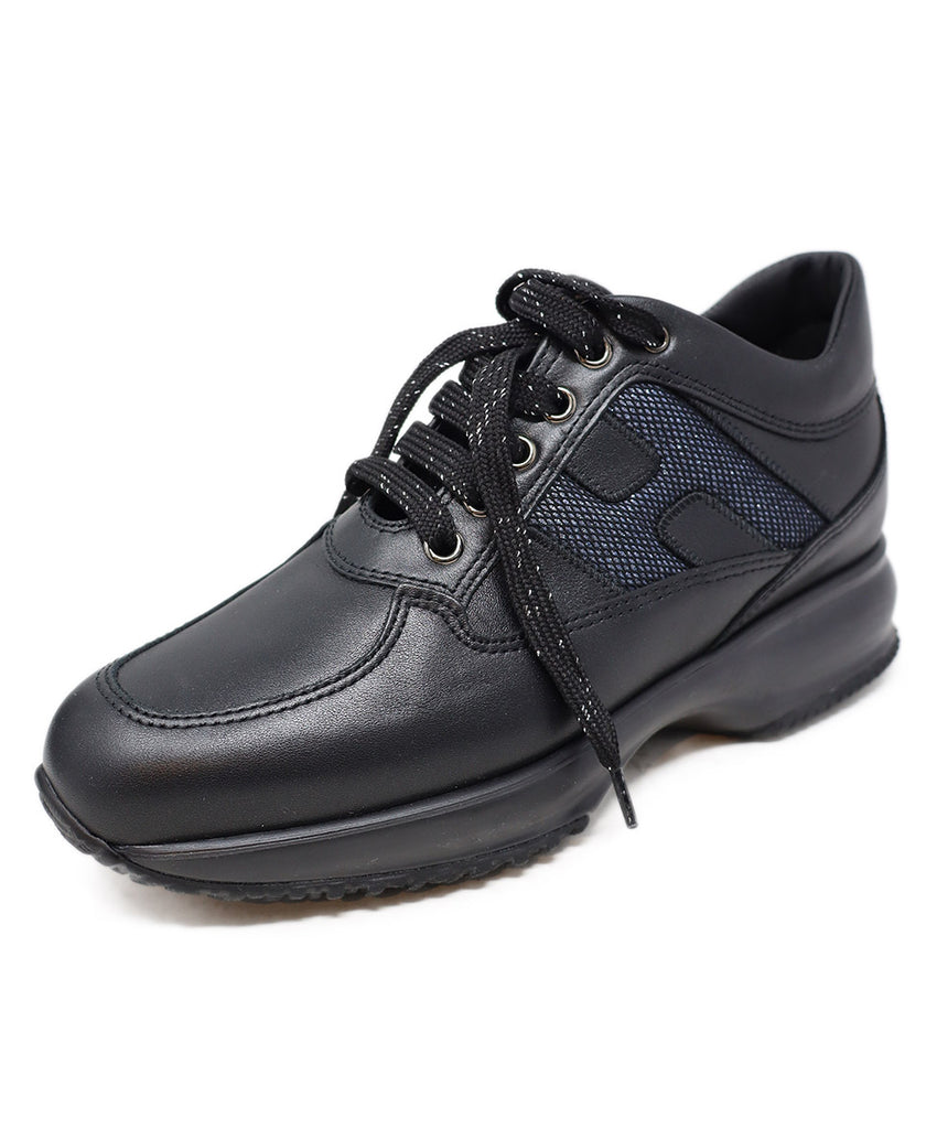 Hogan Black Leather Sneakers 