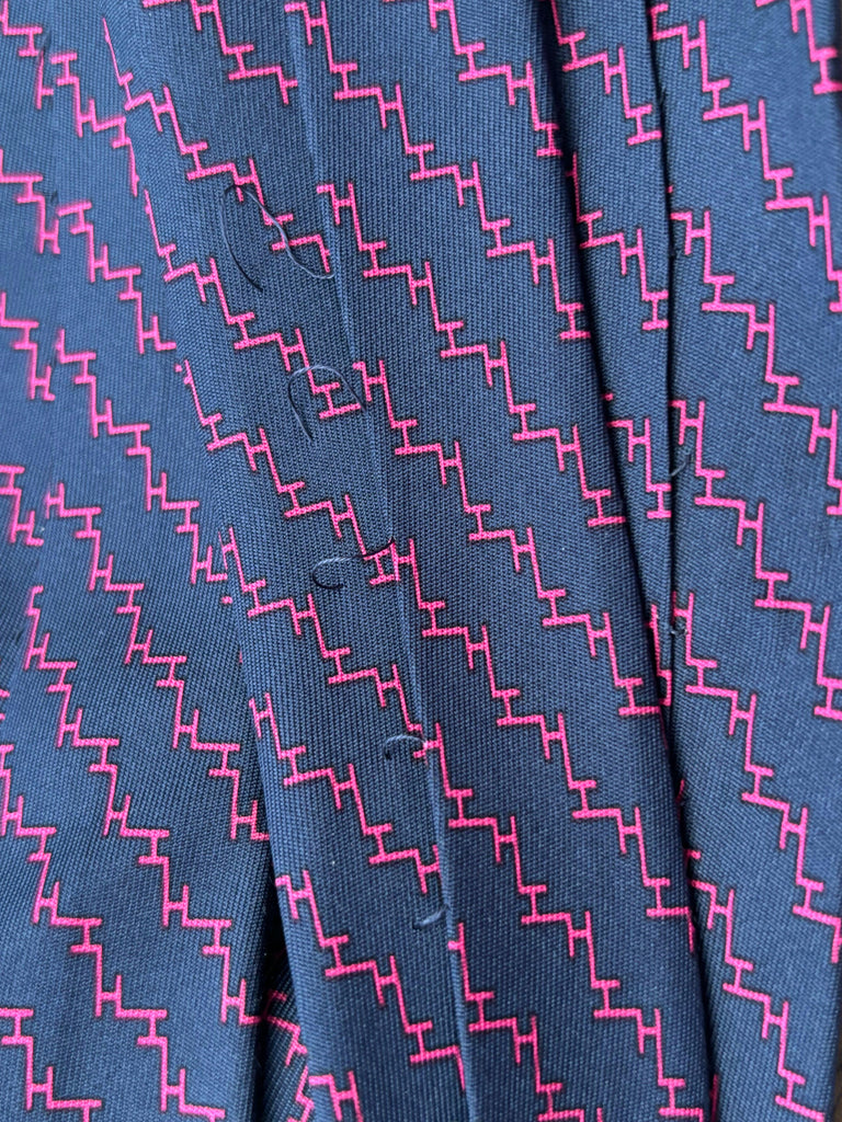 Hermes Blue & Pink H Print Silk Tie 2