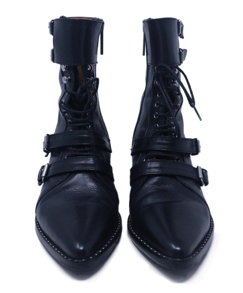 IRO Black Leather Buckle Booties 3