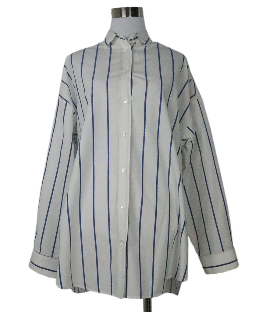 IRO White & Blue Striped Shirt 