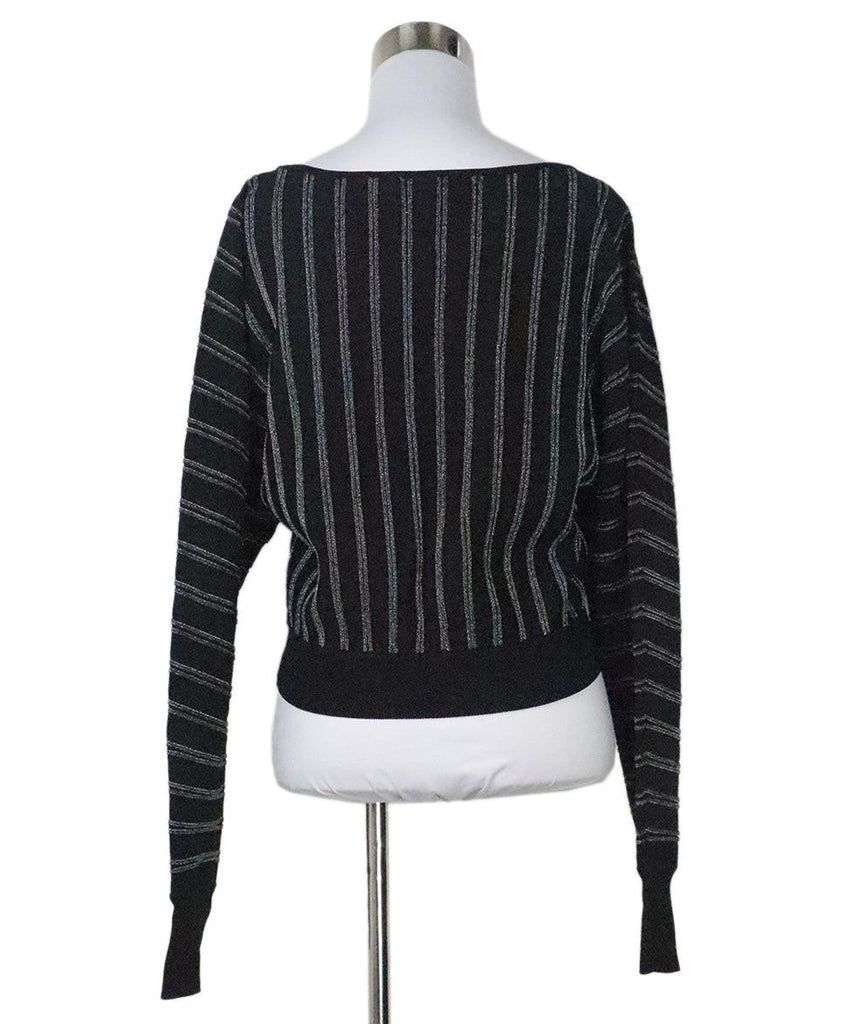 Intermix Black & Silver Striped Sweater 2