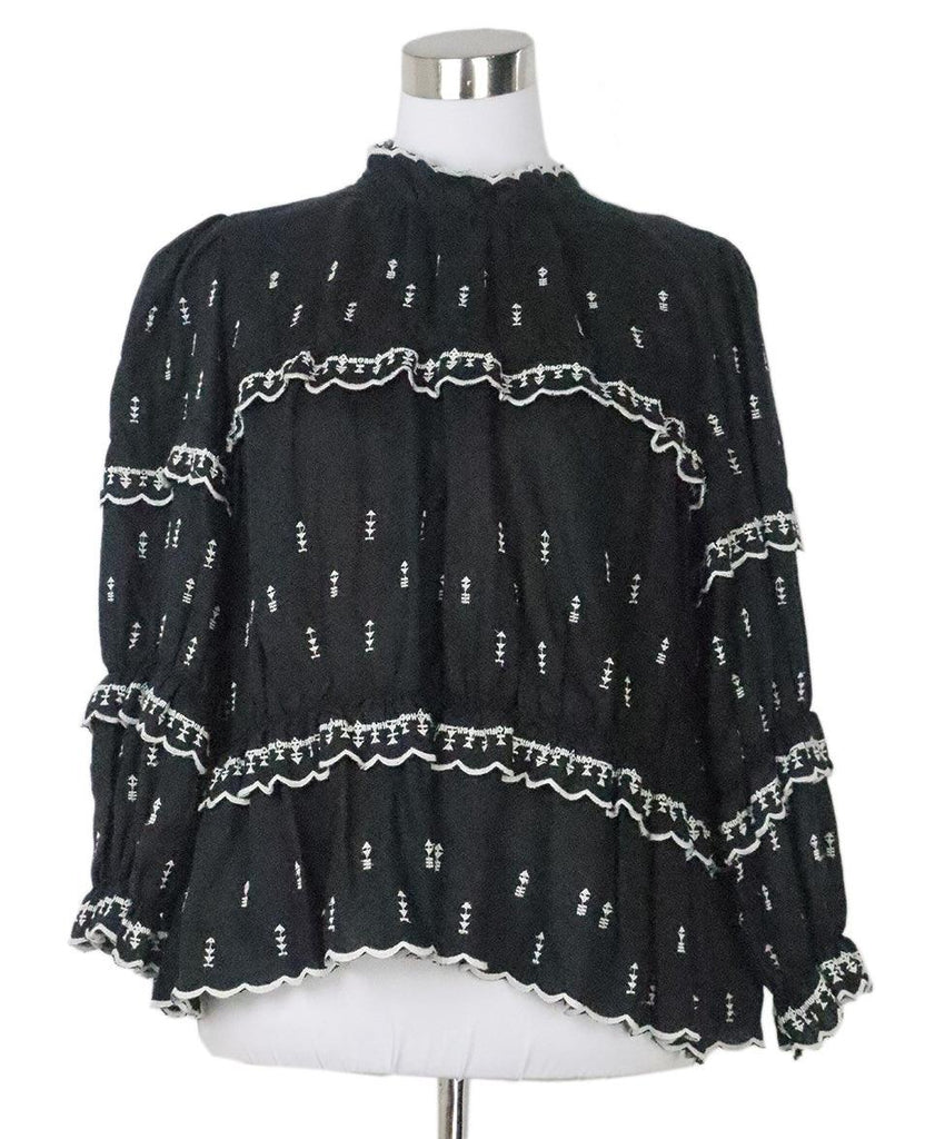 Isabel Marant B&W Embroidered Blouse 