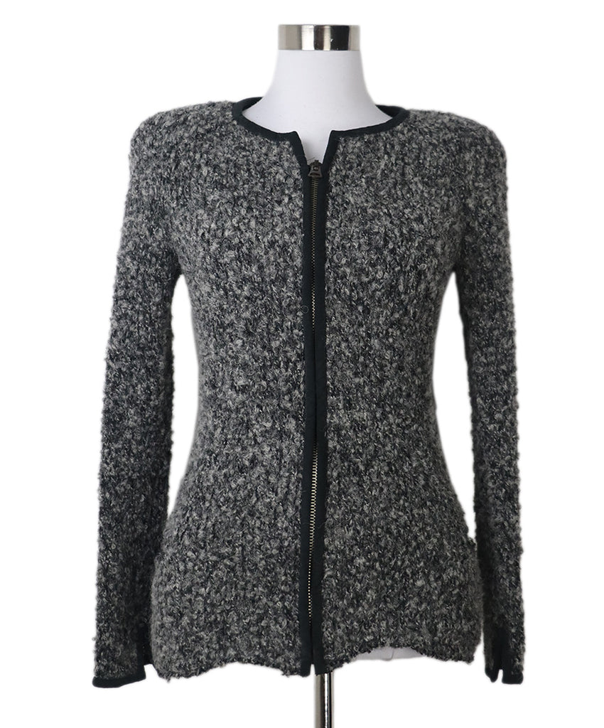 Isabel Marant Grey & Black Wool Cardigan 