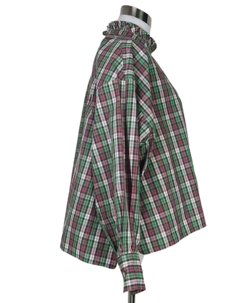 Isabel Marant Green & Pink Plaid Shirt 1