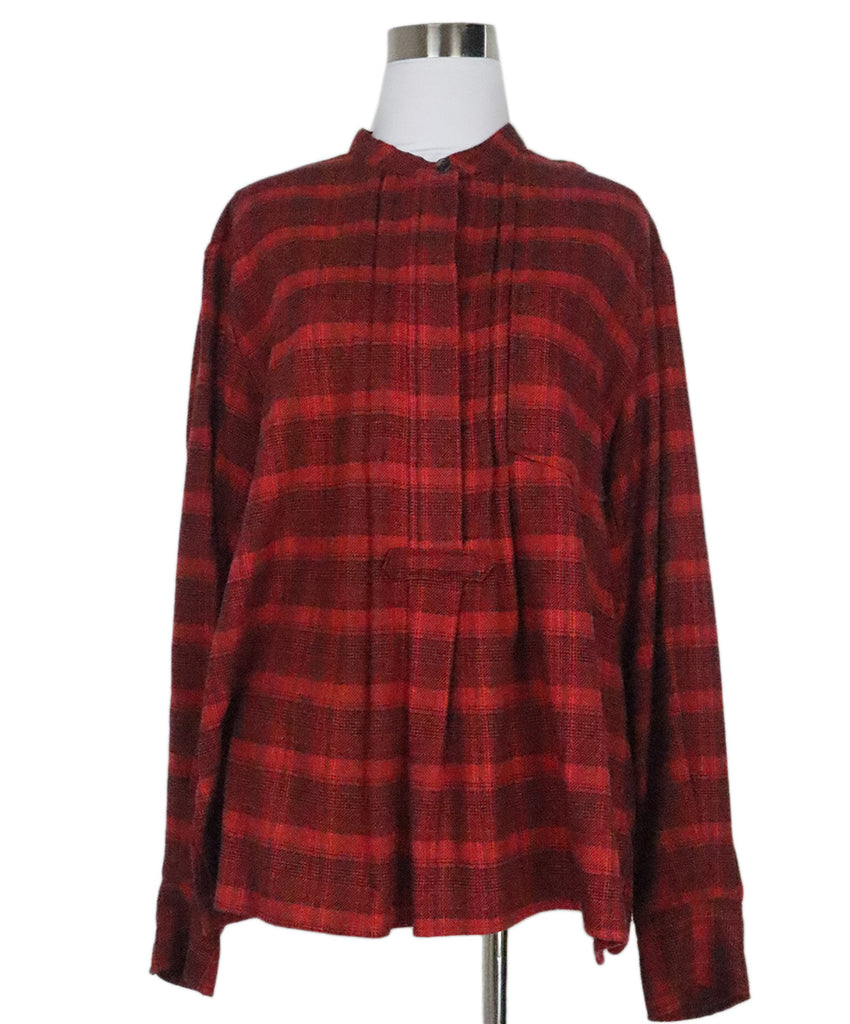 Isabel Marant Red & Black Plaid Shirt 