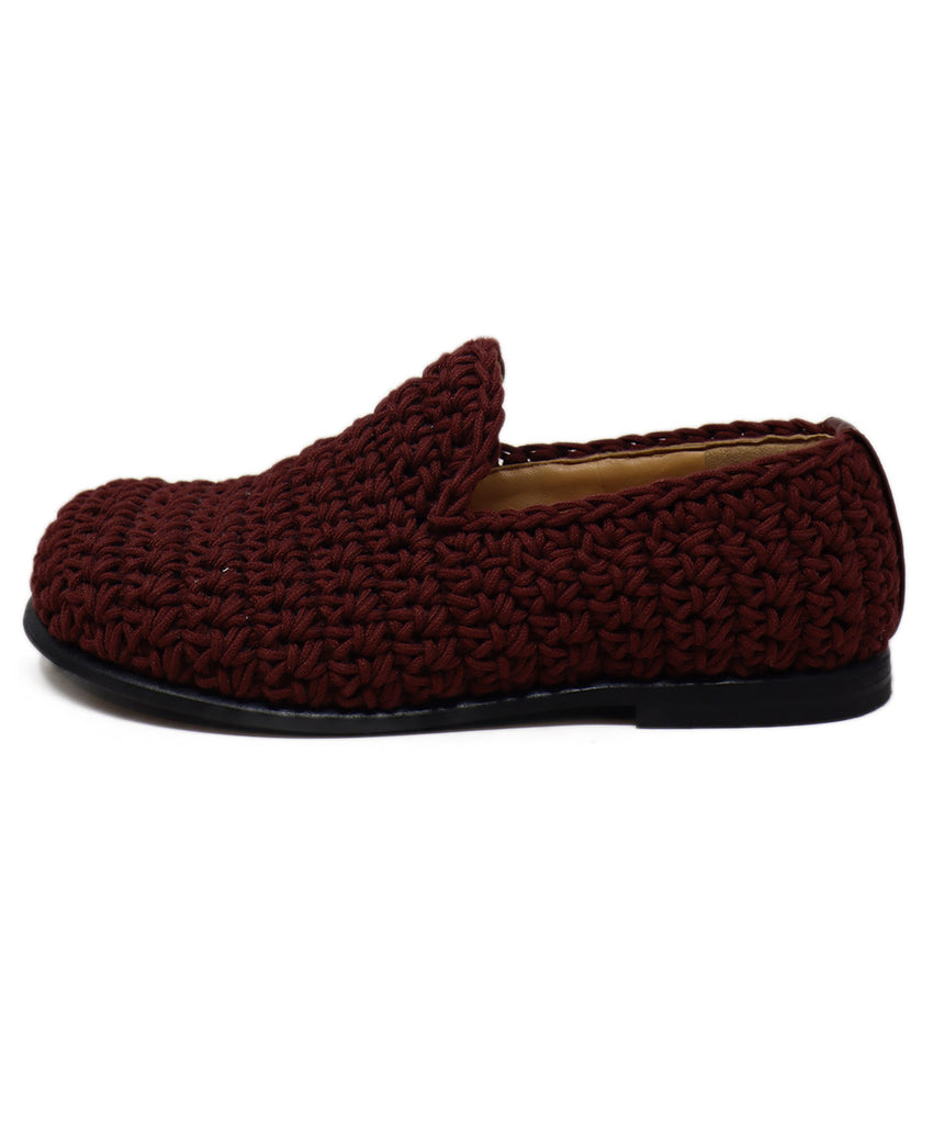 JW Anderson Burgundy Knit Shoes 1