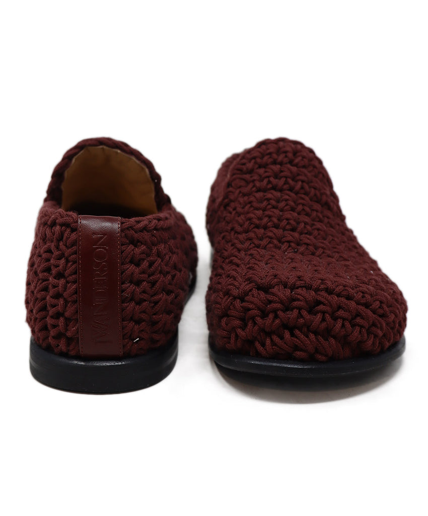 JW Anderson Burgundy Knit Shoes 2