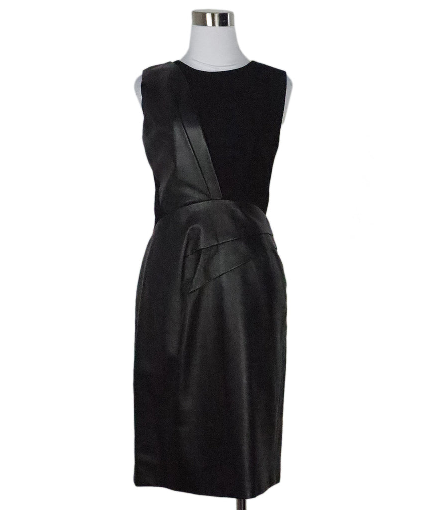 J. Mendel Black Wool & Leather Dress 