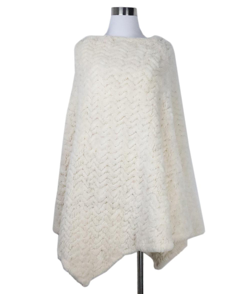 J. Mendel Ivory Rabbit Fur Poncho - Michael's Consignment NYC