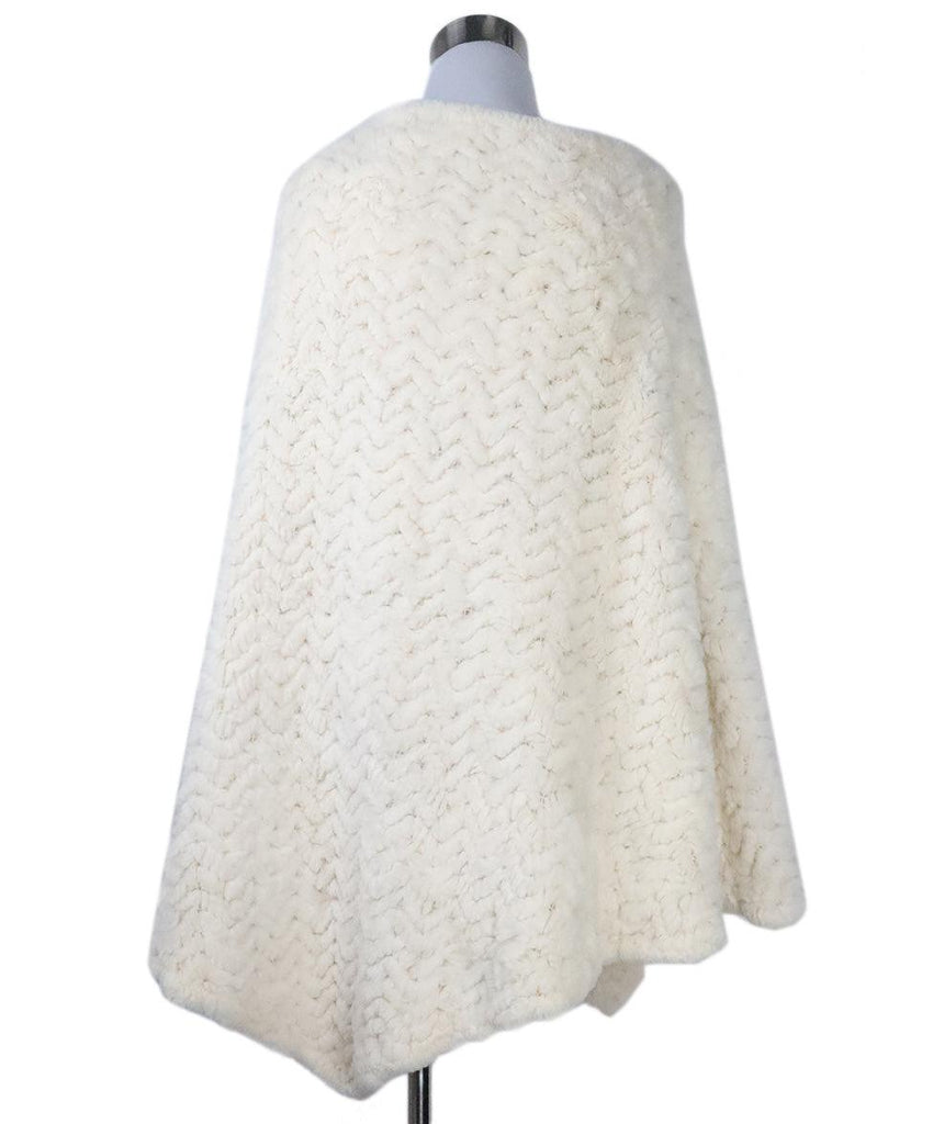 J. Mendel Ivory Rabbit Fur Poncho - Michael's Consignment NYC