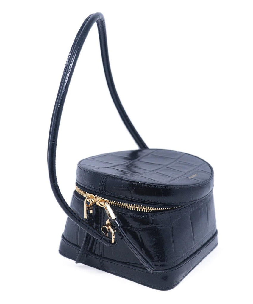 Jacquemus Black Pressed Leather Shoulder Bag 1