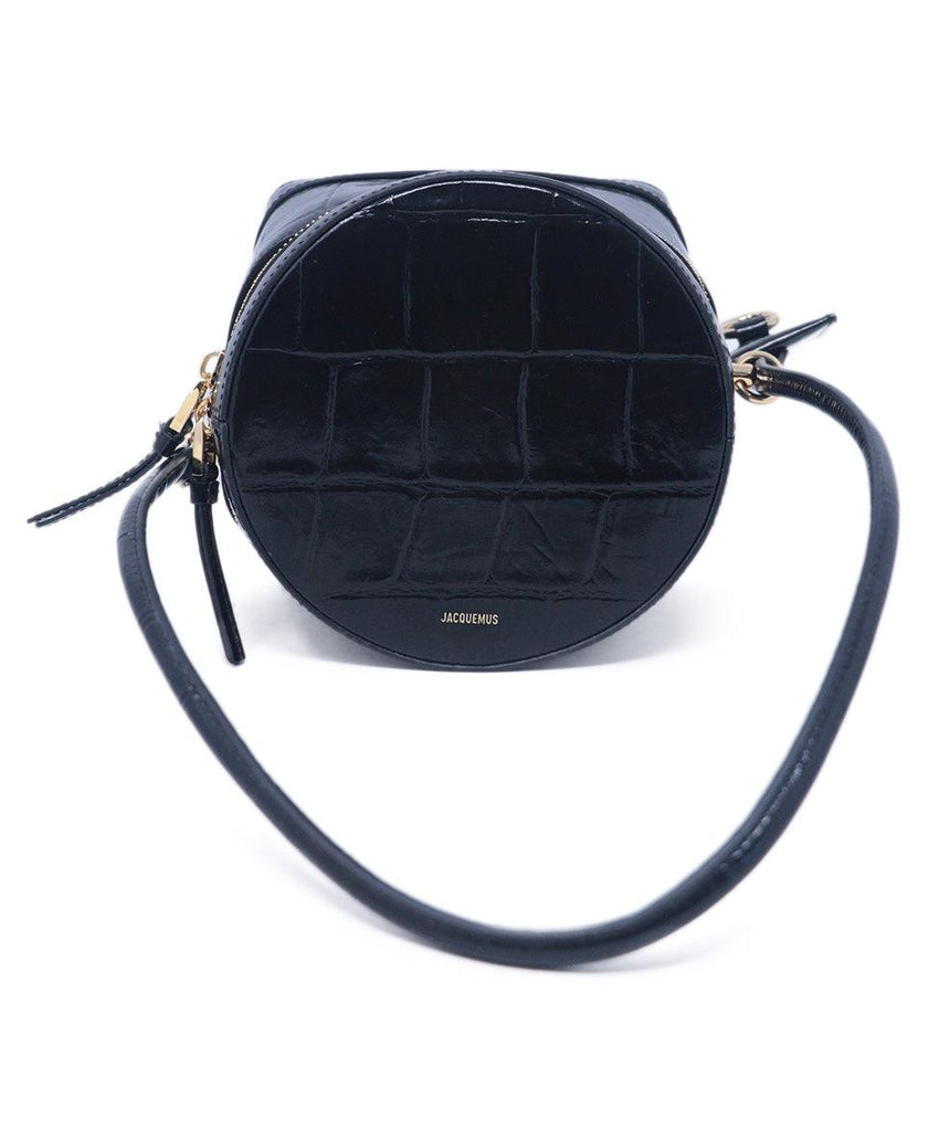 Jacquemus Black Pressed Leather Shoulder Bag 3