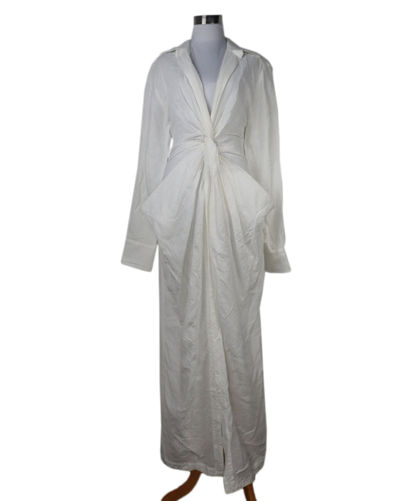 Jacquemus White Linen Cotton Dress 