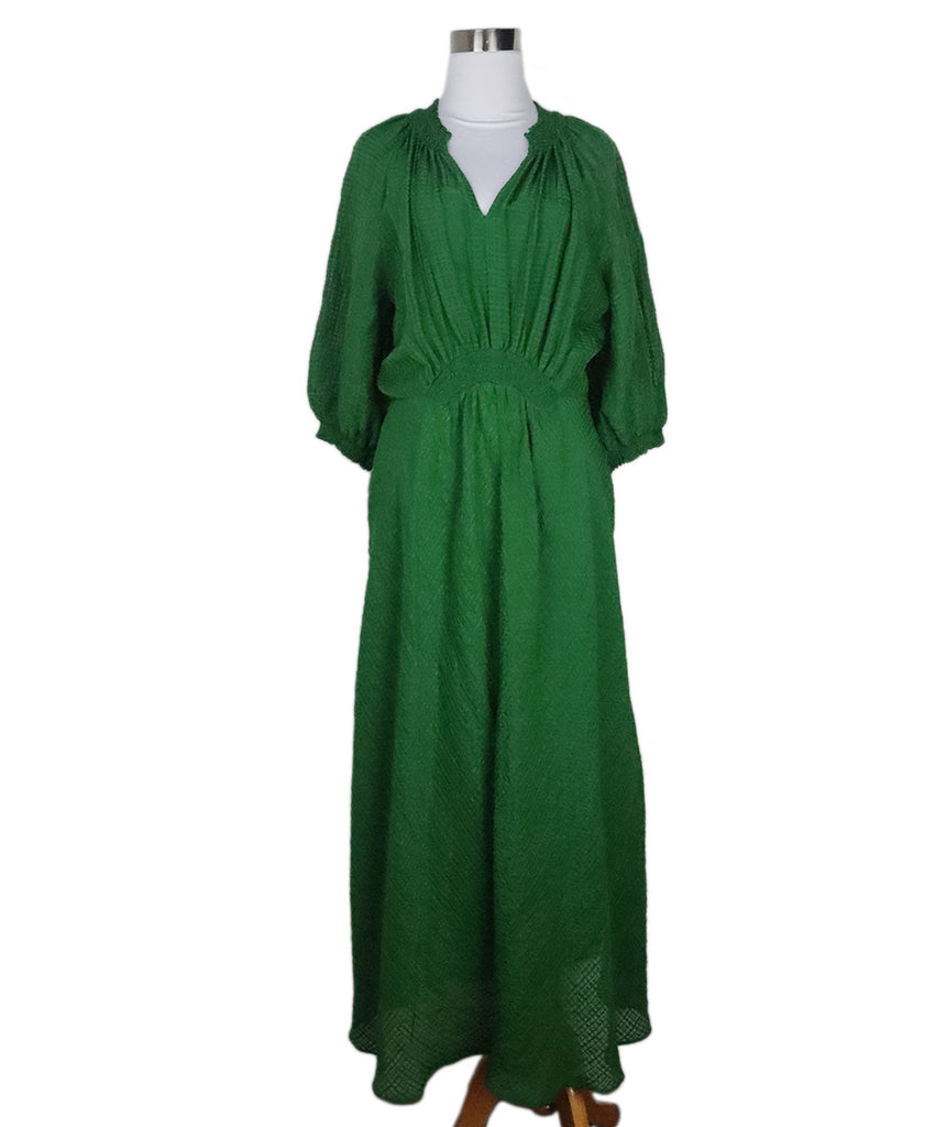 Jigsaw Green Silk & Linen Dress 