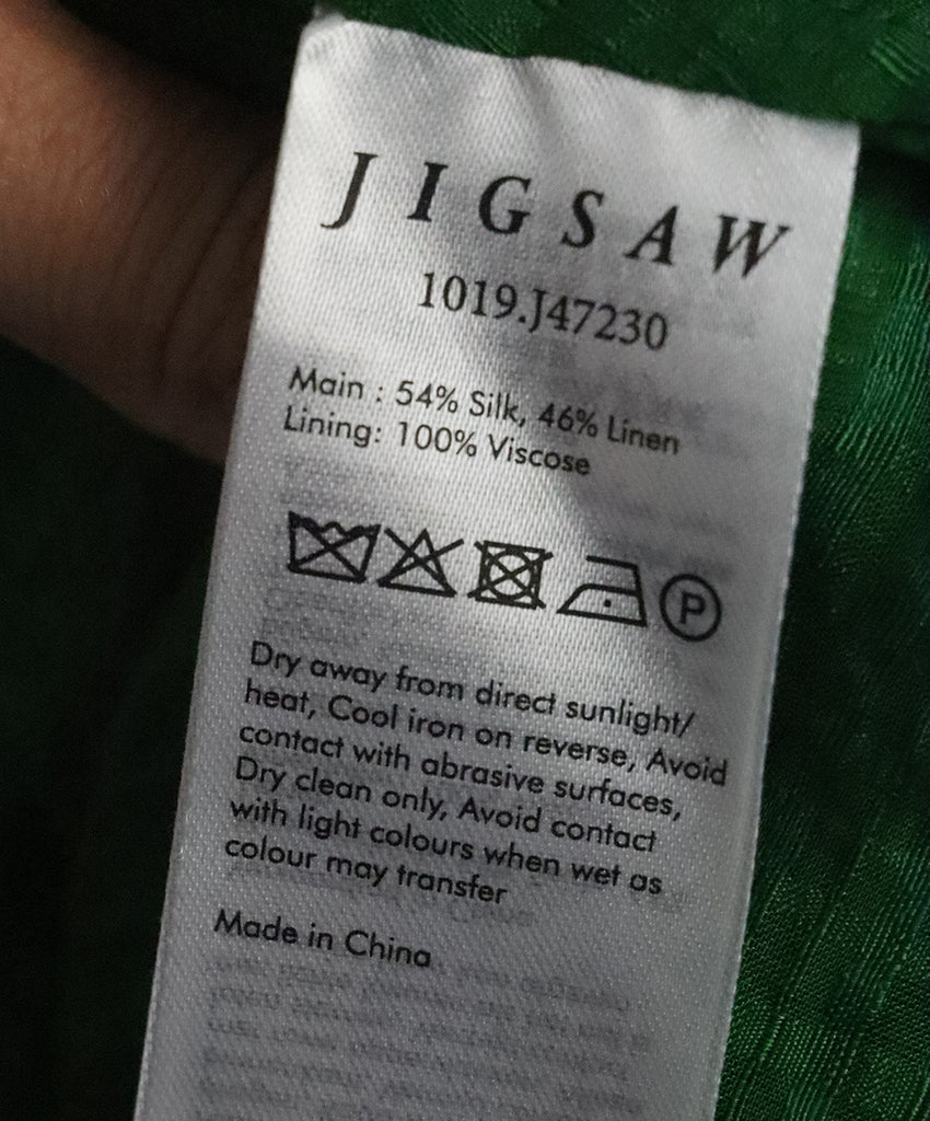 Jigsaw Green Silk & Linen Dress 4