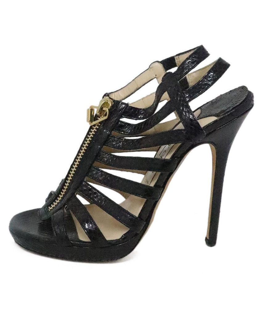 Jimmy Choo Black Snake Skin Heels sz 7.5 - Michael's Consignment NYC