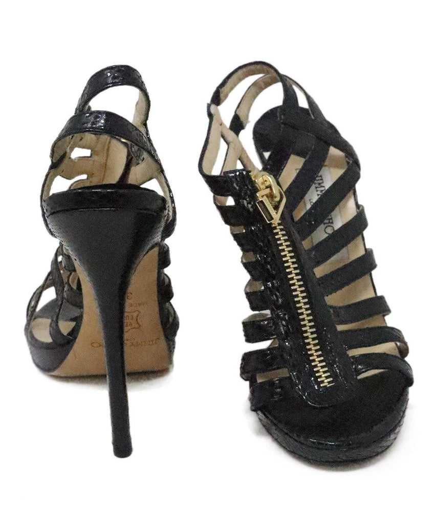 Jimmy Choo Black Snake Skin Heels sz 7.5 - Michael's Consignment NYC