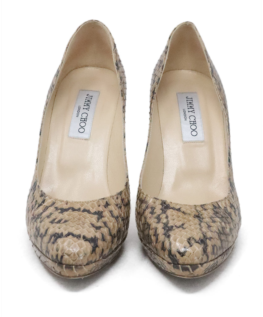 Jimmy Choo Brown Snake Print Heels 3