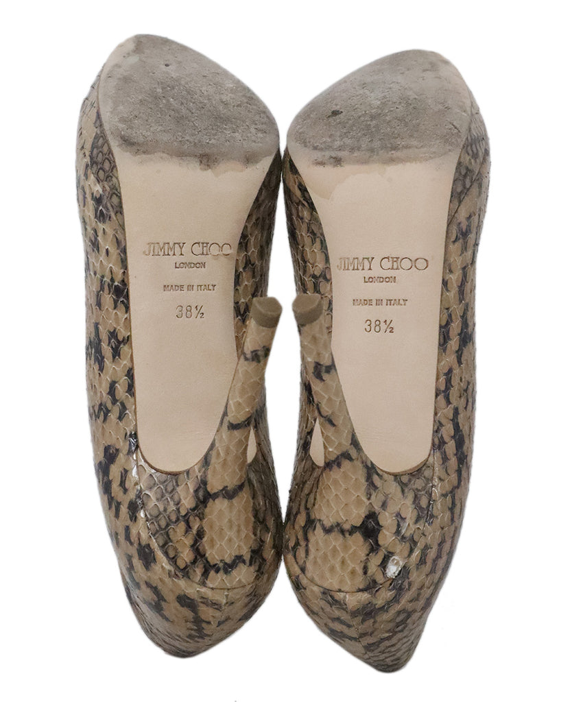 Jimmy Choo Brown Snake Print Heels 4