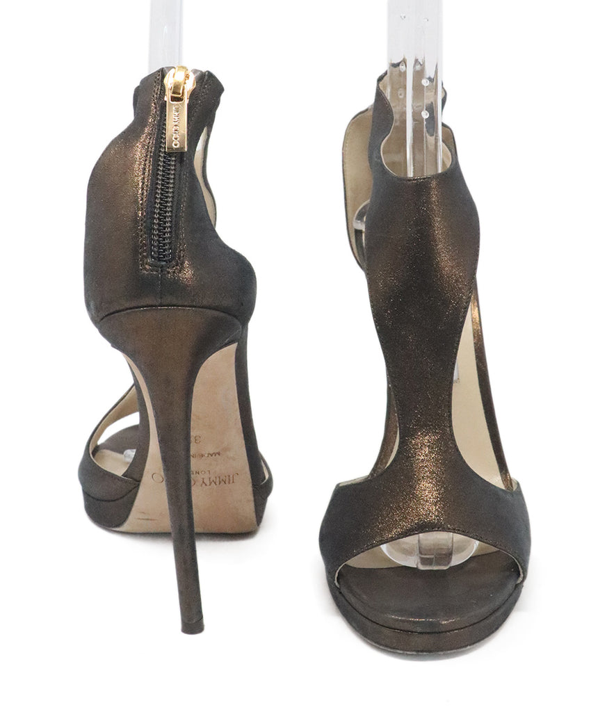 Jimmy Choo Metallic Brown Suede Heels 2