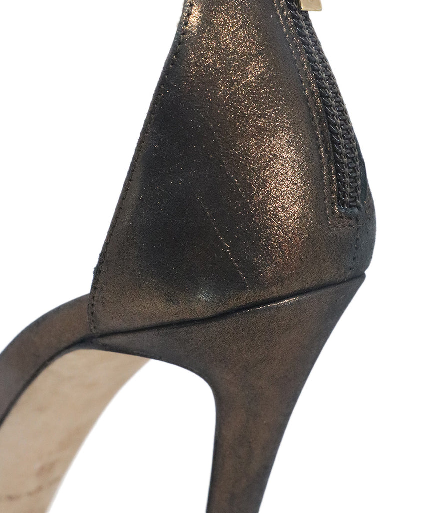 Jimmy Choo Metallic Brown Suede Heels 5