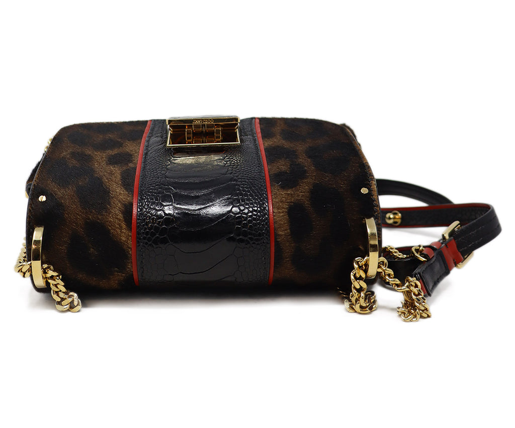 Jimmy Choo Animal Print & Leather Crossbody Bag 4