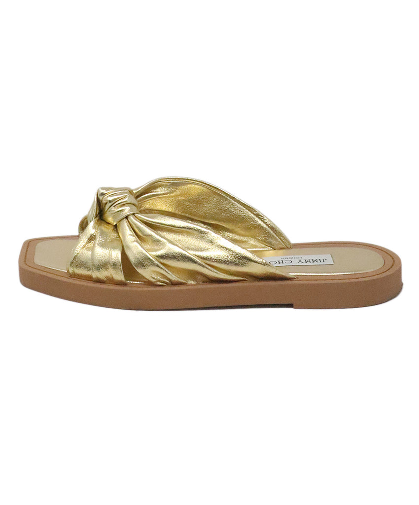 Jimmy Choo Gold Leather Sandals 1