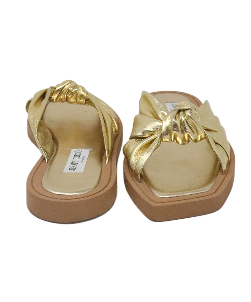 Jimmy Choo Gold Leather Sandals 2