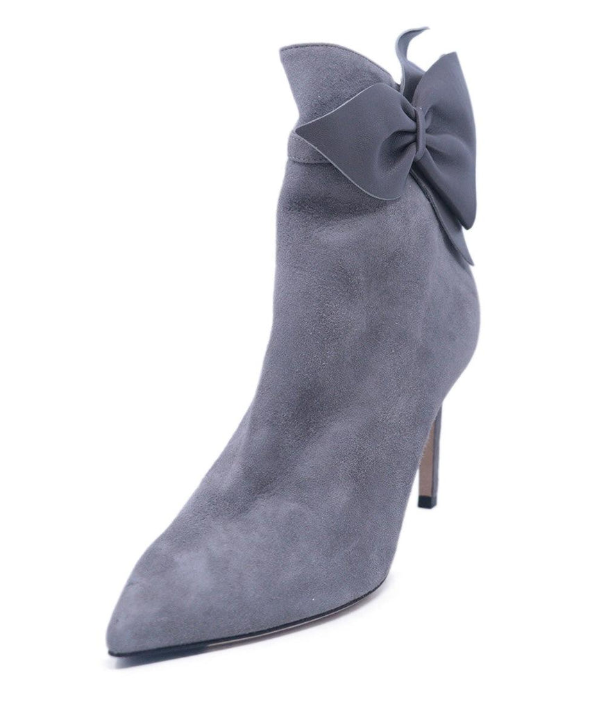 Jimmy Choo Grey Suede Bow Trim Booties 