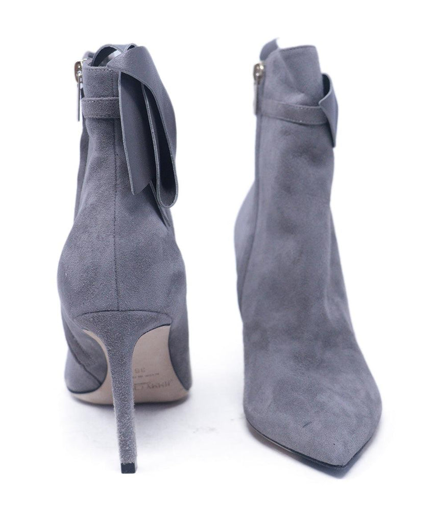 Jimmy Choo Grey Suede Bow Trim Booties 2