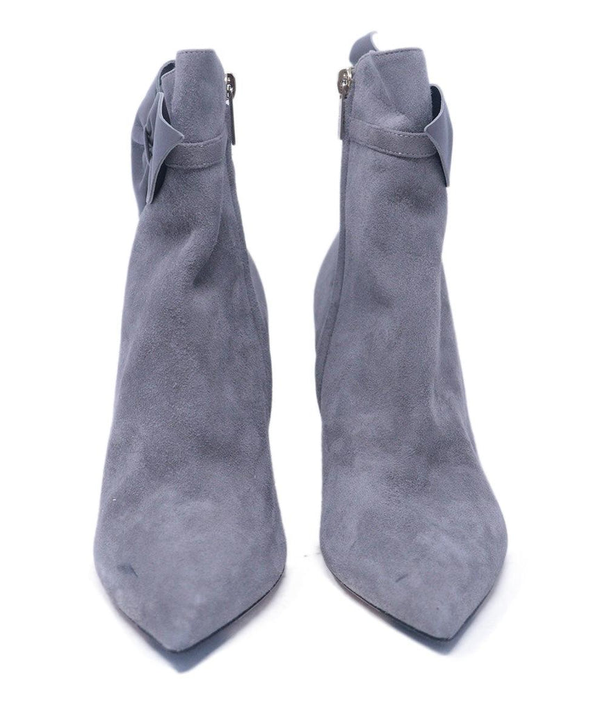 Jimmy Choo Grey Suede Bow Trim Booties 3