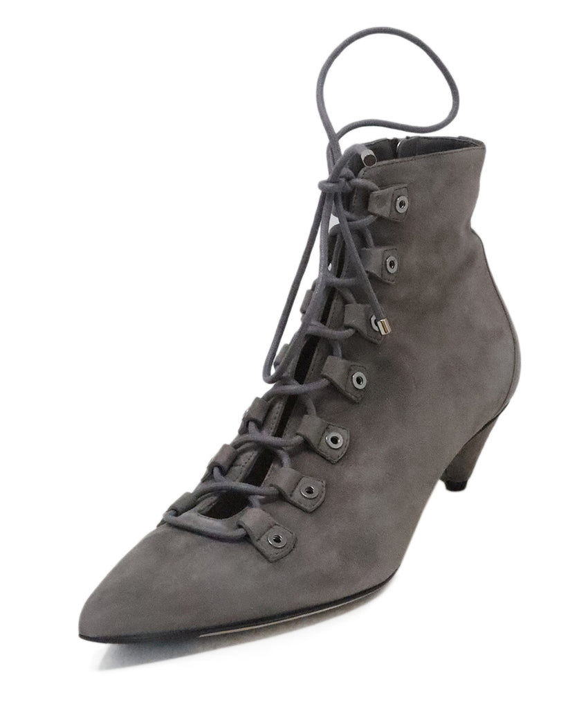 Jimmy Choo Grey Suede Lace Up Booties 