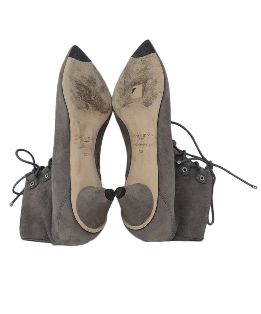 Jimmy Choo Grey Suede Lace Up Booties 4