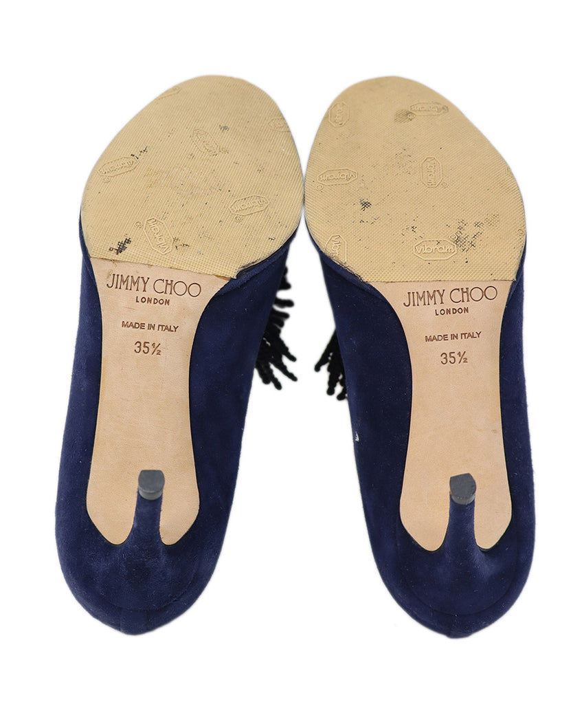 Jimmy Choo Navy Suede Heels 4